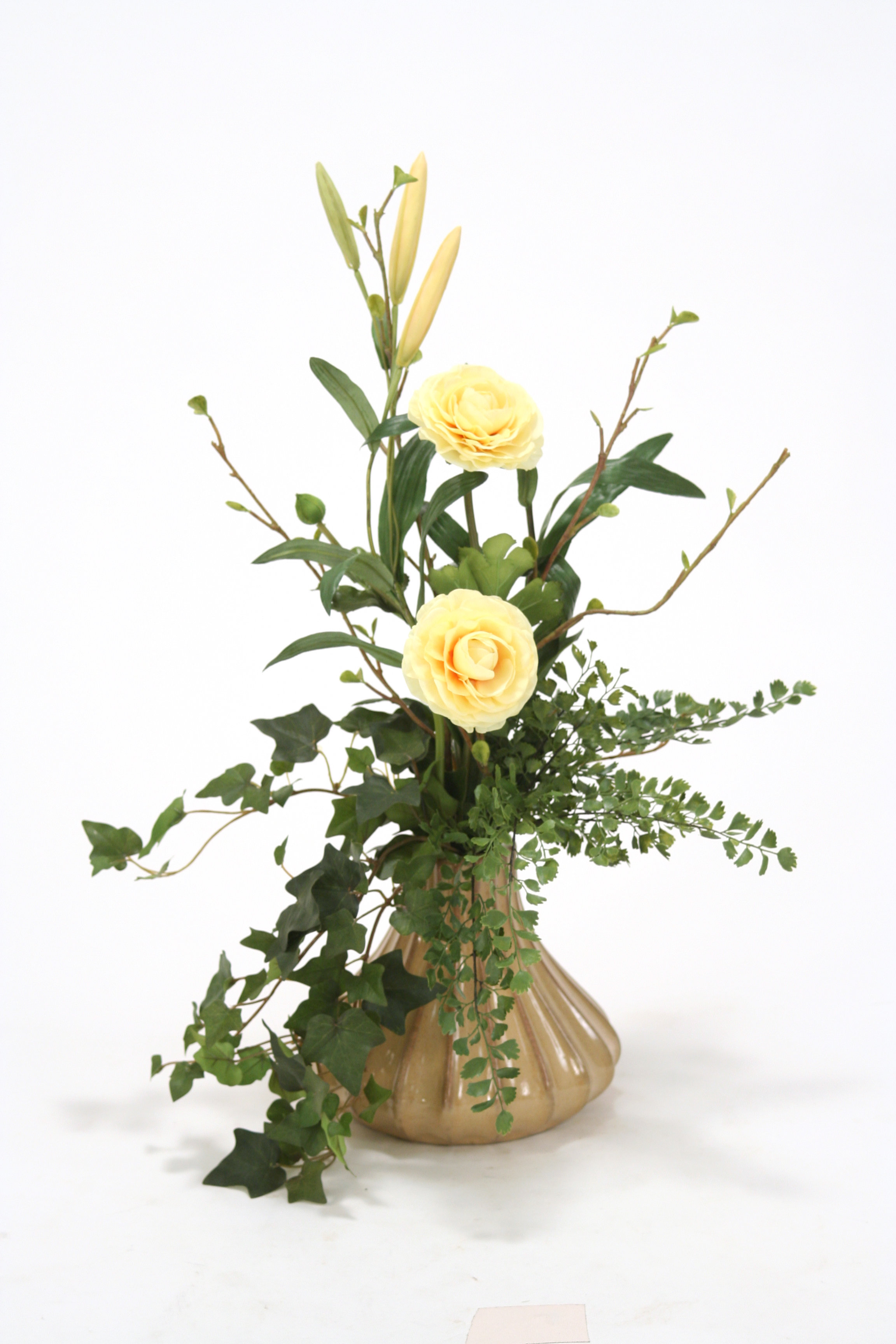 Distinctive Designs Silk Fl Ranunculus Arrangement In Fluted Distinctive Designs Silk Fl Ranunculus Arrangement In Fluted Vase Wayfair