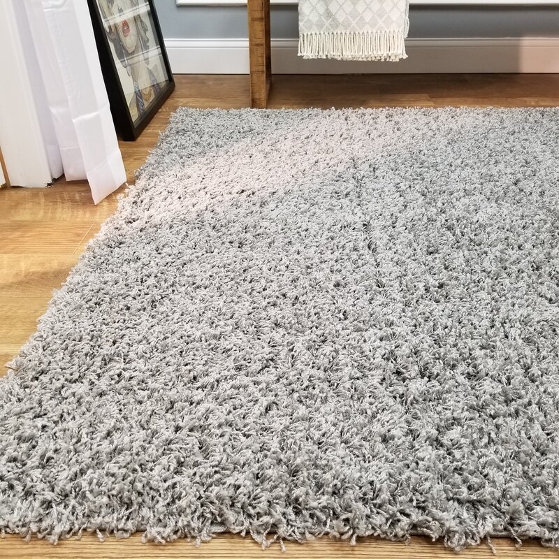 Zipcode Design Hassan Single Solid Gray Shag Area Rug & Reviews | Wayfair