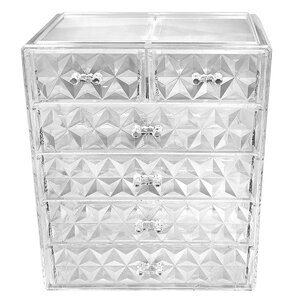 6 Drawer Diamond Pattern Makeup Cosmetic Organizer