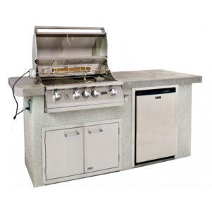 Advanced Q Brick 4-Burner Built-In Gas Grill with Side Shelves