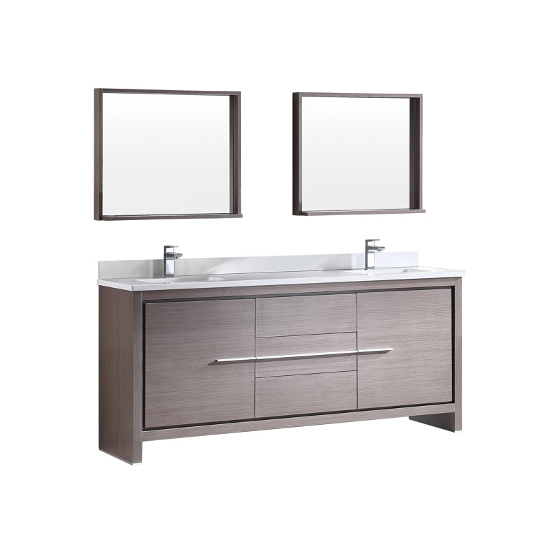 Trieste Allier 72 Double Bathroom Vanity Set With Mirror Trieste Allier 72 Double Bathroom Vanity Set With Mirror