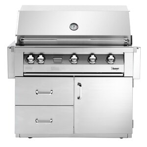 Vintage 4-Burner Built-In Convertible Gas Grill with Smoker
