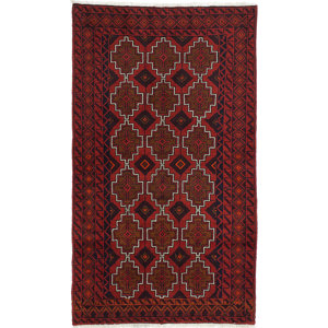 One-of-a-Kind Finest Baluch Wool Hand-Knotted Dark Copper Area Rug