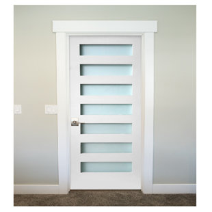 Interior Frosted Gl Doors Wayfair Satin Etch Gl Seven Lite Slab Door