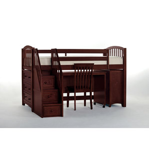 Lyric Store and Study Loft Bed with Stairs by Harriet Bee