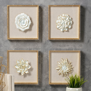 Porcelain Flower Wall Decor Wayfair 4 Piece Nadia Porcelain Flower Wall Décor Set