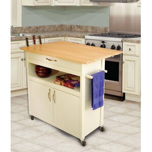 Allie Kitchen Cart with Wood