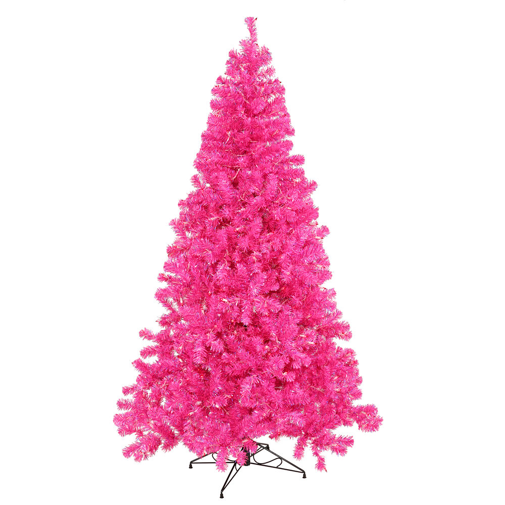 Pink Christmas Trees You Ll Love Wayfair 4 Hot Pink Pine Artificial Christmas Tree With 150 Single Colored Lights