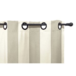 Striped Semi-Sheer Grommet Single Curtain Panel