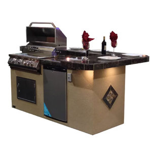 Grill Included Outdoor Kitchen Islands You Ll Love Wayfair St John 90 Bbq 4 Burner Natural Gas Prefab Kitchen Island