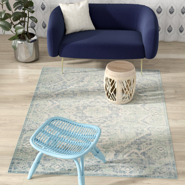 Bungalow Rose Chauncey Seafoam Blue Area Rug Reviews Wayfair