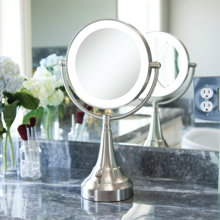 Darby Home Co Round Metal Vanity Mirror With Led Surround Light