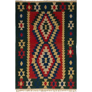 Barnett Hand-Woven Wool Red Area Rug