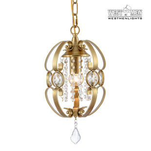 Pendant Light With Chain Wayfair Crystal Golden Pendant 1 Light Foyer