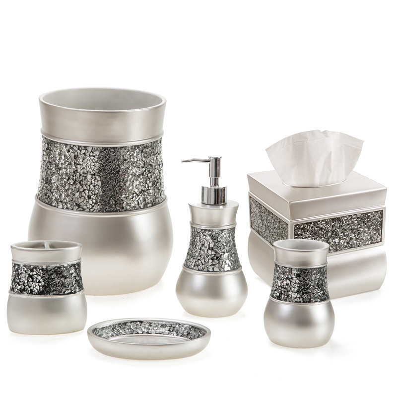 Everly Quinn Keira Brushed Nickel 6 Piece Bathroom Accessory Set Keira Brushed Nickel 6 Piece Bathroom Accessory Set