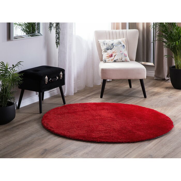 Elba Round Hand Tufted Red Area Rug