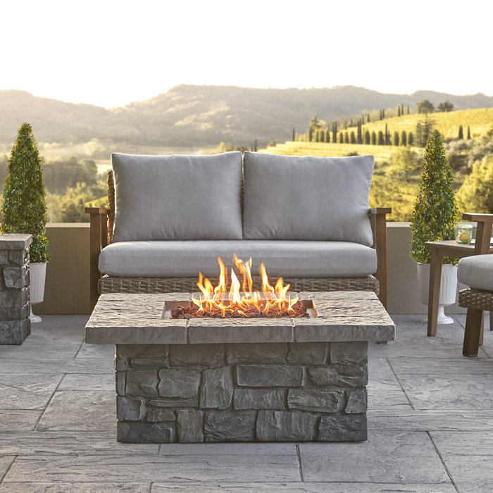 Real Flame Sedona Concrete Propane Natural Gas Fire Pit Table