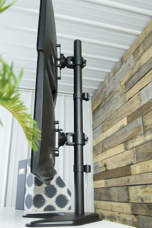 VIvo Dual LCD Monitor Free Standing Vertical Height Adjustable 2 Screen