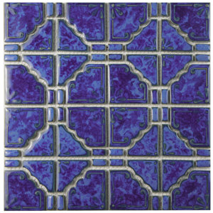 Elara Random Sized Porcelain Mosaic Tile in Blue