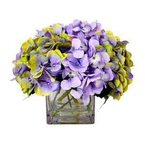 Two Tone Hydrangea Bouquet Water Vase