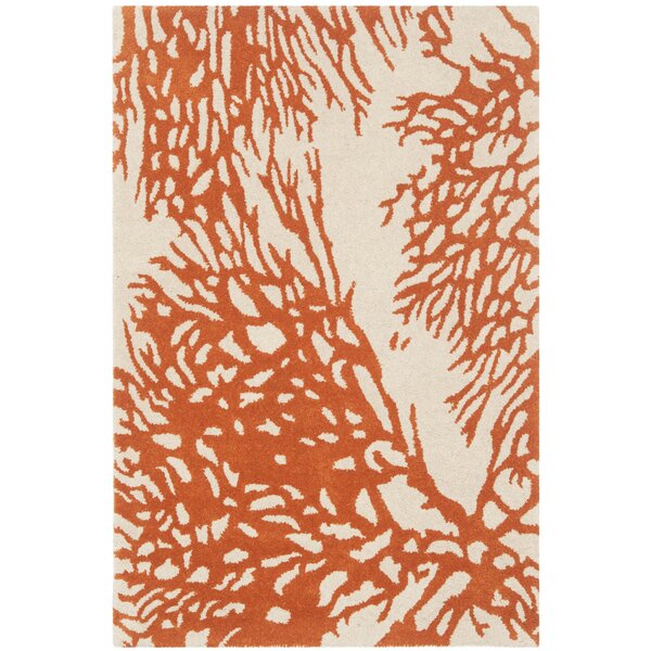 Beachcrest Home Juniper Hand-Tufted Beige / Terracotta Area Rug ...