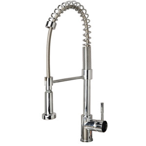 Pull Down Single Handle Kitchen Faucet Hot & Cold Water Dispenser
