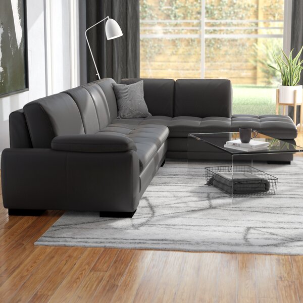 Jerald Leather Sectional & Reviews | AllModern