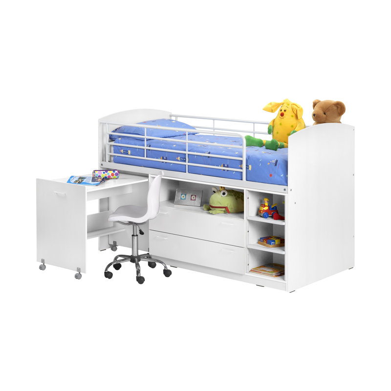 Viv + Rae Single Mid Sleeper Bed with Storage & Reviews Wayfair.co.uk