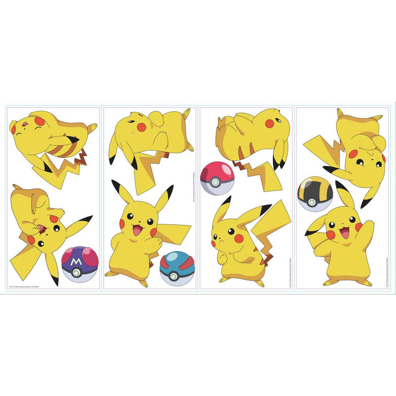 Room Mates Pokemon Pikachu Peel and Stick Wall Decal Wayfair.ca