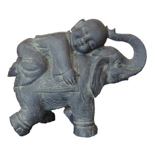 Buddha Child on Elephant Statue