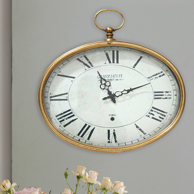 Stratton Home Decor Oval Wall Clock & Reviews Wayfair