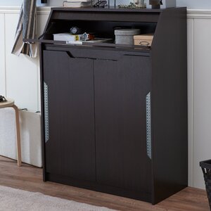 Espresso 12-Pair Shoe Storage Cabinet