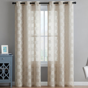 Lewisu00a0 Geometric Sheer Grommet Curtain Panels (Set of 2)