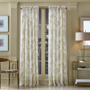 Vacchiano Nature/Floral Sheer Rod Pocket Single Curtain Panel