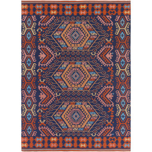 Kilim Rugs You Ll Love Wayfair Keeter Handmade Poppy Red Navy Blue Indoor Outdoor Area Rug