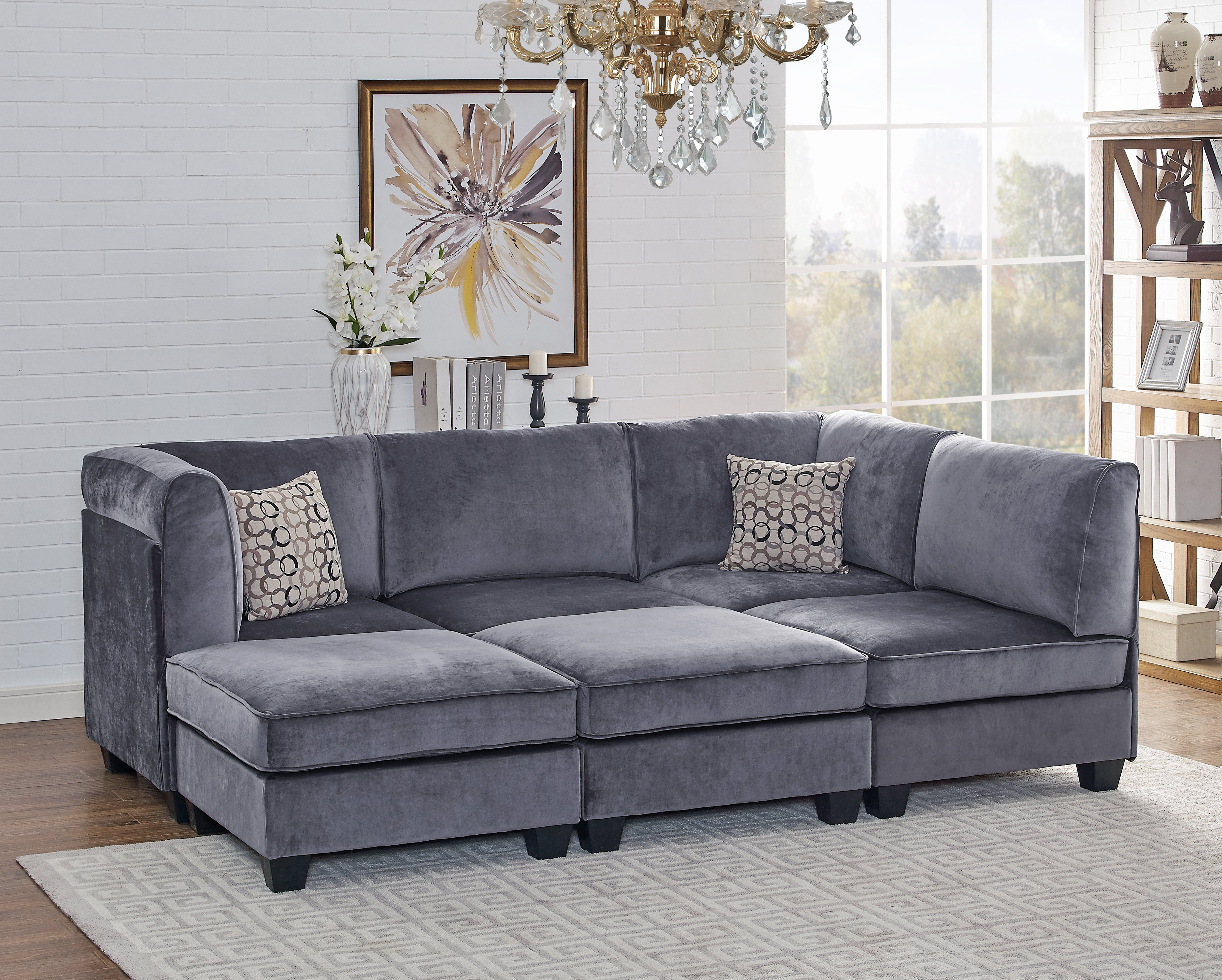 Marylou Modular Velvet Sofa Set