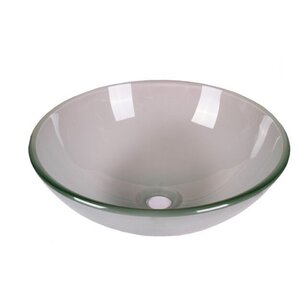 Tempered Glass Circular Vessel Bathroom Sink