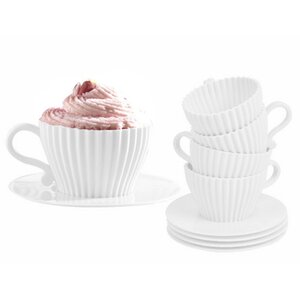 4 Piece Cupcake Pan with Saucer Set