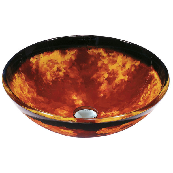 VIGO Auburn/Mocha Fusion Glass Circular Vessel Bathroom Sink & Reviews