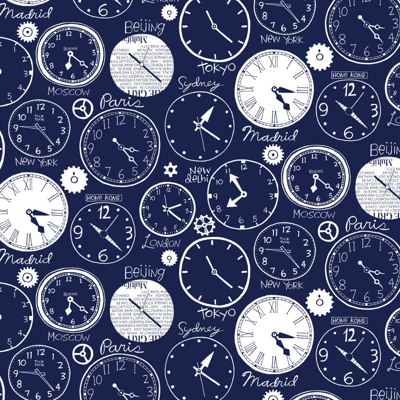 World Clocks 15' x 27'' Wallpaper & Reviews AllModern