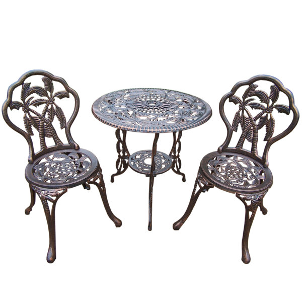 oakland living palm tree 3 piece bistro set & reviews | wayfair oakland living palm tree 3 piece bistro set & reviews | wayfair