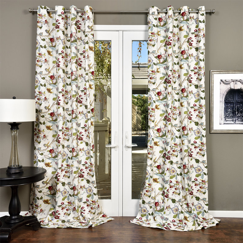 Bloomsbury Market Vincenzo Floral SemiSheer Grommet Single Curtain