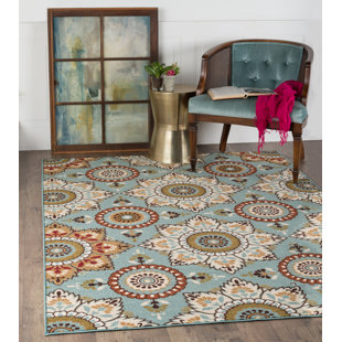 Washable Kitchen Oriental Rug Wayfair Dolan Blue Brown Area Rug