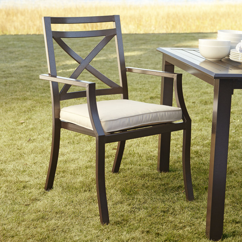 Birch Lane™ Endicott Stacking Patio Dining Chair with Cushion & Reviews Wayfair