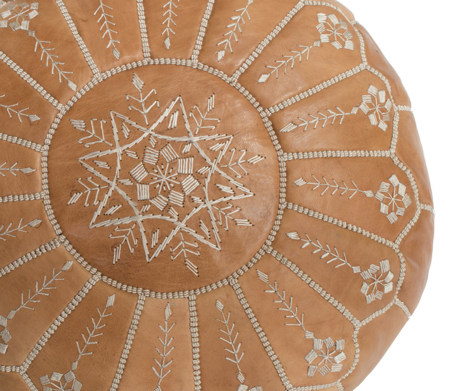 Moroccan Embroidered Leather Ottoman & Reviews AllModern