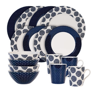 Flower and Arrow 16 Piece Dinnerware Set, Service for 4