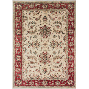 One-of-a-Kind Leann Hand Knotted Wool Oriental Ivory Area Rug