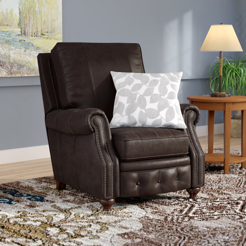 Furniture Winslow Leather Manual Recliner Reviews Wayfair