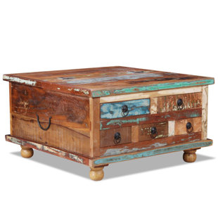 Drawers Coffee Tables Wayfair Co Uk Choncey Reclaimed Wood Coffee Table With Storage