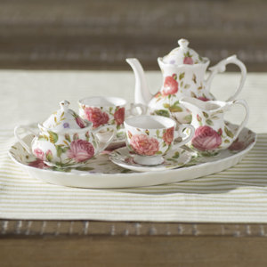 Nils 8 Piece Porcelain Mini Saddlebrooke Tea Set